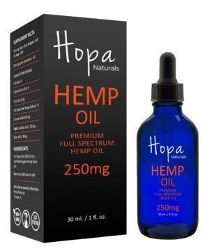 Hemp Oil Extract for Pain, Anxiety & Stress Relief - 100% Natural USA Grown & Produced - 250mg of Organic Hemp Extract