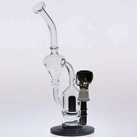 GahucYsan Glass Black Beer Bong 25 cm Tall 14.4 mm Bowl Handmade