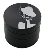 Micro Crusher Inc Smoking Girl Laser Etched Design 4pcs Large Size Herb Grinder With FREE Scraper Item # ETCH-G020817-1