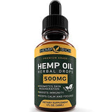 Full Spectrum Hemp Oil for Pain, Anxiety & Stress Relief - 500mg of Pure Hemp Extract - Grown & Made in USA - Anti-Inflammatory & Joint Support - Helps with Sleep, Mood, Skin & Hair - 1 Fl oz (30ml)