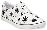 Hipster Mens Marijuana Weed Leaf Skate Shoe,White,9 D(M) US