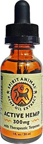 Spirit Animal Active Hemp Oil 300 mg for pets. Organic & Non-GMO Made in USA! Hemp Oil with Powerful Therapeutic Terpenes for dogs, cats & small animals. Supports mental, physical and emotional health