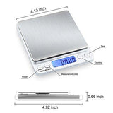 GDEALER DS1 Digital Pocket Kitchen Multifunction Food Scale for Bake Jewelry Weight, 0.001oz/0.01g 500g, Tare, Stainless Steel, 12710619mm, Silver