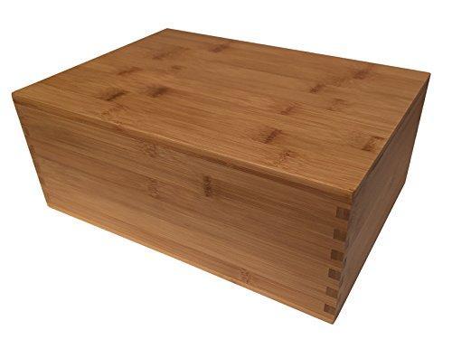 Blake & Lake Wood Stash Box with Rolling Tray - Wood Stash Box w/Storage - Rolling Tray Stash Box - Premium Quality Dovetail Design Discrete Wooden Stash Boxes (Natural)