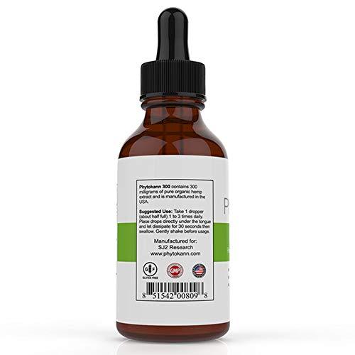 Phytokann Pure 300 Organic Hemp with 300 mg Full Spectrum Hemp Oil Extract helps with Pain, Sleep, Anxiety and overall Mood