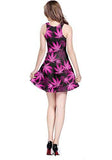 CowCow Womens Dark Pink Cannabis Marijuana Sleeveless Dress, Dark - L