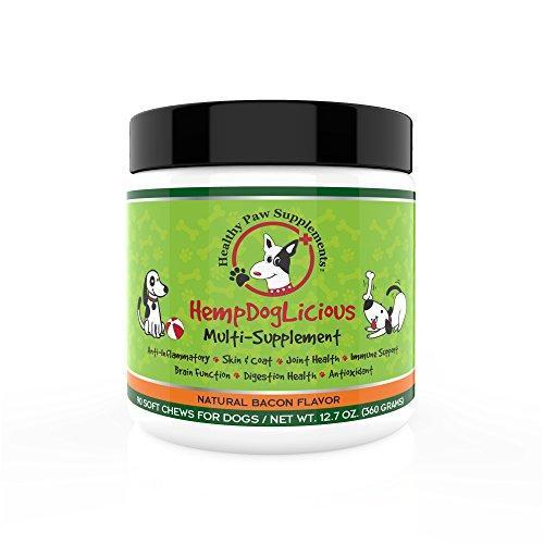 HempDogLicious Dog Joint Supplement Chews - Bacon Flavor Dog Joint Supplement Organic for Hip, Joint, Arthritis Pain, Skin, Coat and More, 90 Chews