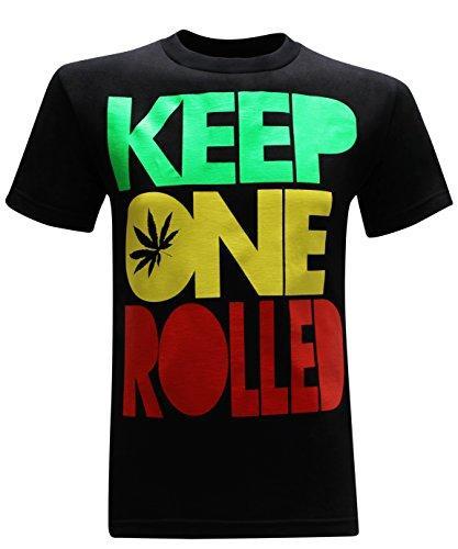 Keep One Rolled Marijuana 420 Pot Blunt Dank Weed Smoker Funny Men's T-Shirt - (X-Large) - Black