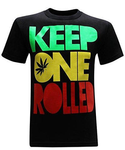 Keep One Rolled Marijuana 420 Pot Blunt Dank Weed Smoker Funny Men's T-Shirt - (X-Large) - Black