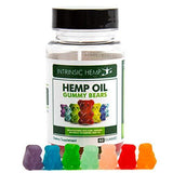 Hemp Gummy Bears, 20mg Per Gummy, Natural Calm, Sleep Aid, Stress Relief, Back Pain, Anxiety Relief, Inflammation, Nausea, Pure Naturally Occurring Hemp Oil Organic by Intrinsic Hemp (60)