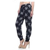 Women's Marijuana Weed Leaf Print Jacket Long Sleeve Hooded Sweatshirt (Black/Gray Long Pants, S)