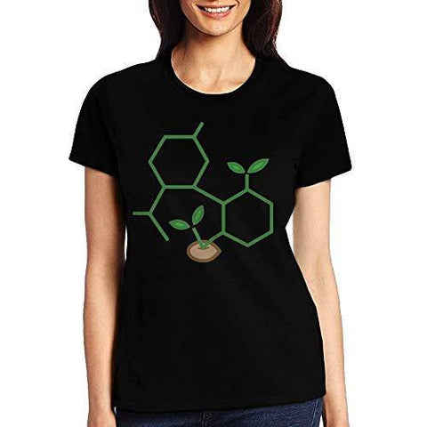 GAMSJM Adult CBD Molecule Cannabis Sprout Women T-Shirt Girls Lightweight Run Casual