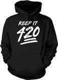 NOFO Clothing Co Keep It 420, 4:20, Four Twenty Hooded Sweatshirt, S Black