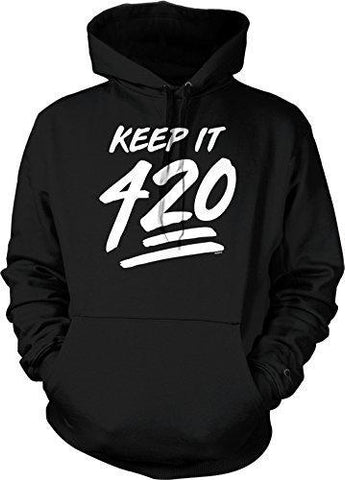 NOFO Clothing Co Keep It 420, 4:20, Four Twenty Hooded Sweatshirt, S Black