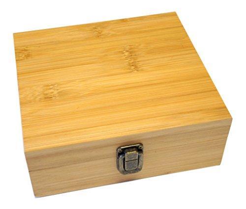 Cali Factory Large Size Bamboo Box Storage Organizer - Classic and Neat Design Stash Box, for Smoking Accessory Item# LGSB062118-1