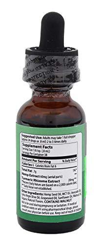 Hemp Extract Oil with Turmeric 2000mg, 30ml (Mitchell's Medicinals) for Pain, Anxiety & Stress Relief, Whole Plant Complex