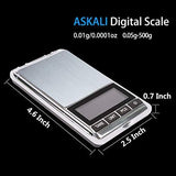 Pocket Food Scales Portable Jewelry Scale 500g/0.01g - Digital Jewelers Scale Black Electronic LCD - Kitchen Scale Stainless Steel body Mini Coffee Scale, Battery Included (500gx0.01g)