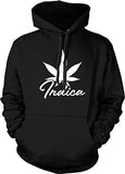 NOFO Clothing Co Indica Marijuana Plant Hooded Sweatshirt, S Black