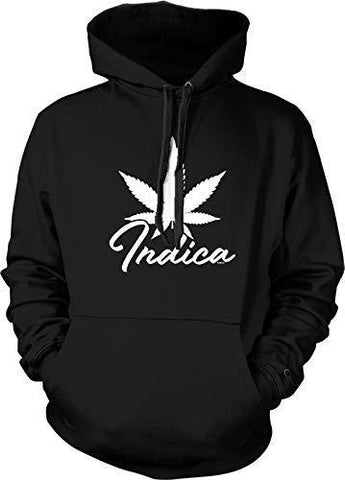 NOFO Clothing Co Indica Marijuana Plant Hooded Sweatshirt, S Black