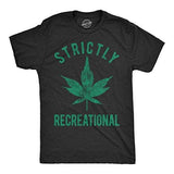 Crazy Dog T-Shirts Mens Strictly Recreational Tshirt Funny Legalize Marijuanna Cannabis Tee for Guys (Heather Black) -L