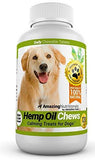 Amazing Hemp Oil for Dogs Calming Treats - Dog Stress Relief Anxiety Aid for Storms, Barking, Chewing - Aids Joint Health - 120 Supplement Chews