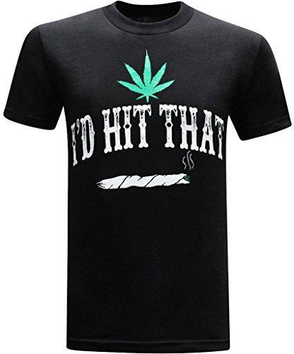 tees geek I'd Hit That Marijuana 420 Pot Weed Stoner Men's Funny T-Shirt