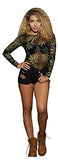 High Demand Women's Stretch Mesh Leaf Bodysuit-S