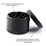 Herb Grinder Deluxe Edition by Free Spirit, 4 Piece 2.5 Inch Superior Quality Aluminum