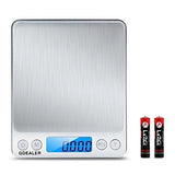 GDEALER DS1 Digital Pocket Kitchen Multifunction Food Scale for Bake Jewelry Weight, 0.001oz/0.01g 500g, Tare, Stainless Steel, 12710619mm, Silver