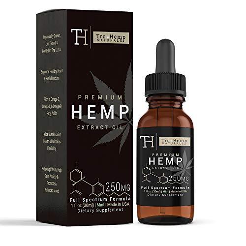 Full Spectrum Hemp Extract Oil - Premium Organic Hemp Extract Oil Drops for Pain Management and Stress Relief |Natural Anti-Inflammatory and Herbal Sleep Aid |250mg 1 Fl Oz. / (30ml) - Mint Flavor