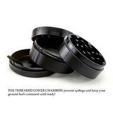 Herb Grinder Deluxe Edition by Free Spirit, 4 Piece 2.5 Inch Superior Quality Aluminum