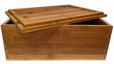 Blake & Lake Wood Stash Box with Rolling Tray - Wood Stash Box w/Storage - Rolling Tray Stash Box - Premium Quality Dovetail Design Discrete Wooden Stash Boxes (Natural)