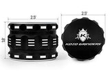 [Upgraded Version] Best Herb Grinder By Kozo Grinders. Large 4 Piece, 2.5" Black Aluminium