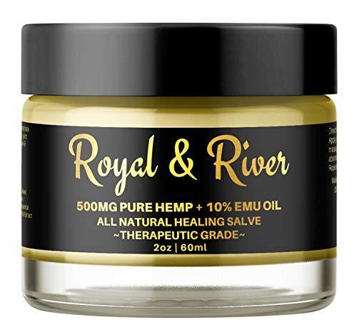 Hemp Pain Cream Salve - 500mg Hemp Extract and 10% Emu Oil - Fast Muscle and Joint Pain Relief. 2oz