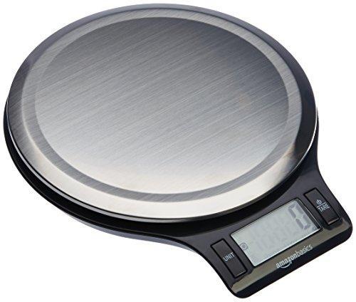 AmazonBasics Stainless Steel Digital Kitchen Scale with LCD Display (Batteries Included)