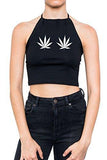 Minga London Weed Halter Crop Top Women's T-Shirt Cannabis