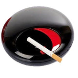 T2C Portable Rotation Round Ashtray with Lids Smoke Soot Vat Lighters Smoking Accessories (black)
