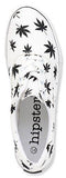 Hipster Mens Marijuana Weed Leaf Skate Shoe,White,9 D(M) US