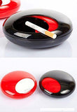 T2C Portable Rotation Round Ashtray with Lids Smoke Soot Vat Lighters Smoking Accessories (black)