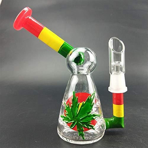 Handmade Leaf Transparent Glass Water Bottle Best Gift for a Friend ice Water Pipe, Height 16cm/Weight 156g