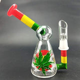 Handmade Leaf Transparent Glass Water Bottle Best Gift for a Friend ice Water Pipe, Height 16cm/Weight 156g