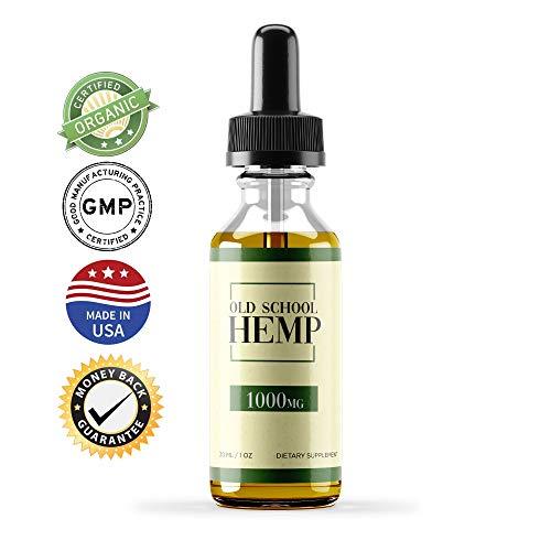 Hemp Oil Extract for Pain, Anxiety & Stress Relief - 1000mg - Double Advantage - Grown & Made in USA - Anti-Inflammatory and Joint Support - 100% Natural Hemp Drops - Sans CBD