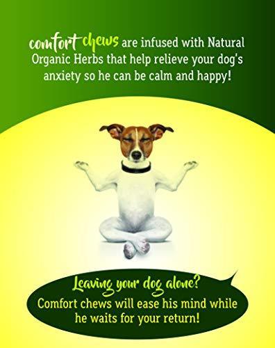 Dog Anxiety Relief with HEMP OIL-Calming Treats for Dogs for Separation Anxiety -Soft Chews for Storm Anxiety and Motion Sickness Relief with Omega 3 for Hip and Joint Pain -120 Count Calming Treats