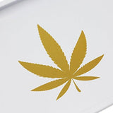 Full Size Rolling Tray Bundle – 12” x 8" Tray + 110mm Rolling Machine + King Size Raw Rolling Papers – Lionhead (White)
