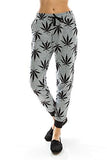 Women's Marijuana Weed Leaf Print Jacket Long Sleeve Hooded Sweatshirt (Gray Long Pants, S)