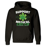 Support Medical CBD Oil Funny Marijuana Medicine Legalization Distressed - Hoodie