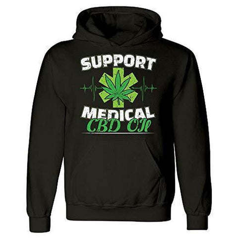 Support Medical CBD Oil Funny Marijuana Medicine Legalization Distressed - Hoodie