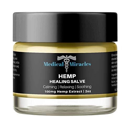 Hemp Pain Cream Salve - 100mg Full Spectrum Hemp Extract - Fast Muscle and Joint Pain Relief. 2oz