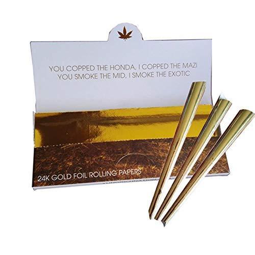 SUHAPPY 10Pcs/Box Gold Cigarette Rolling Paper Classic Smoking Paper Tobacco Cigarette Accessories