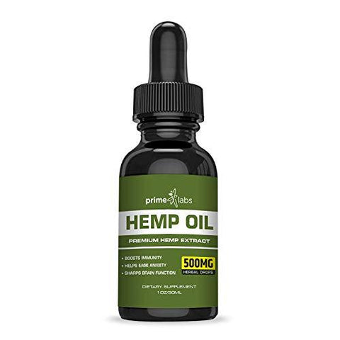 Hemp Oil Extract (500mg) :: Potent All-Natural Formula :: Pure Seed Extract :: Heart Healthy Omega 3 and 6 Acids :: Fresh Peppermint Flavor :: 30 Day Supply :: Prime Labs